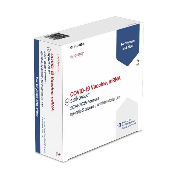 2024 Spikevax 0.5mL Covid Prefilled Syringe 12 Years + 10/Pk Pape...