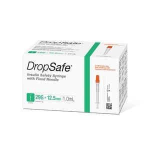 DropSafe Insulin Syringe 29gx1/2" 1mL Safety Low Dead Space 800/Ca