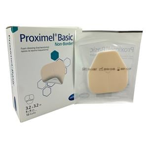 Proximel Basic Foam Non-Border Dressing 3.2x3.2" Sterile Non-Adhesive White/Tan