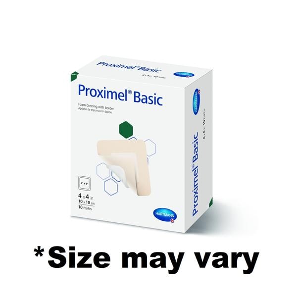 Proximel Basic Foam Border Dressing 5x5" Sterile Square Adhesive White/Tan