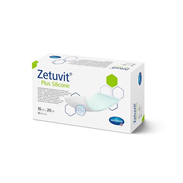 Zetuvit Plus Clls/Plmr Non-Border Dressing 4x8 Strl Rctngl Slcn Adh Spr Abs