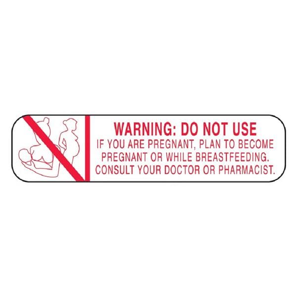 Warning Label Do No If You Are Pregnant White/Red Disp 1-5/8x3/8" NS 1000/Pk