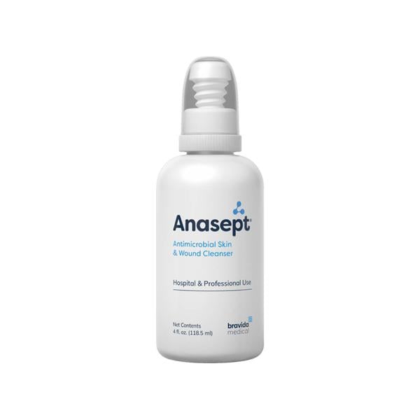 Anasept Wound Cleanser 4oz NaOCI/NaCI/H2O Non-Sterile Clr Btl/Antmcrbl 12/Ca