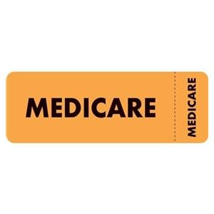 Label Medicare Fluorescent Orange/Black 3x1" 250/Bx