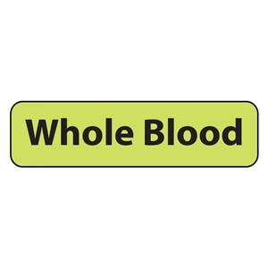 MedVision Paper Label Whole Blood Fluorescent Chartreuse 1-1/4x5/16" 760/Rl