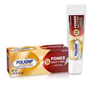 Poligrip Power Max Dntr Adhs Cream ZncFr .3oz 12Hr Hld & Sl Unflvrd Tb 48/Ca