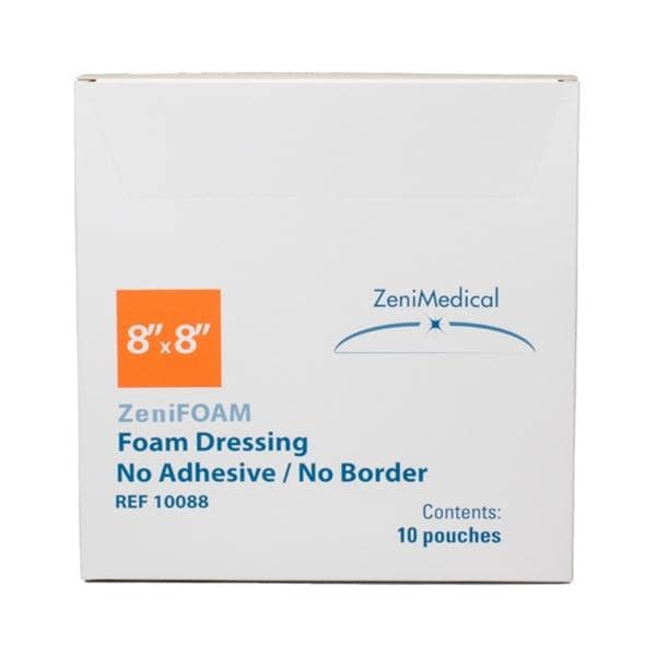 ZeniFOAM Polyurethane Foam Non-Border Dressing 8x8" Sterile Sq NAdh NAdh Tn Abs