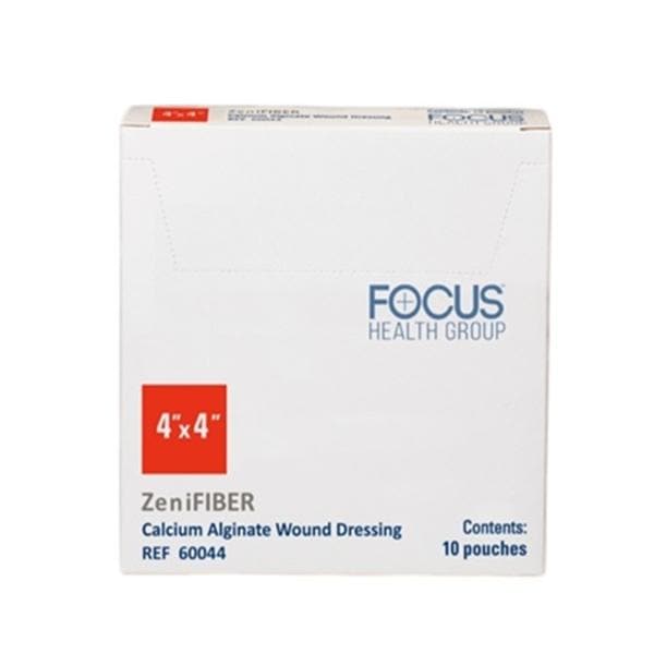 ZeniFIBER Calcium Alginate Wound Dressing 4x4" Sterile Square Tan Hi Abs