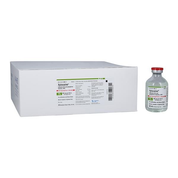 Xylocaine w/Epinephrine Injection 1% 1:100,000 MDV 50mL 25/Packag...