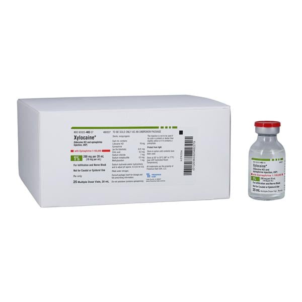 Xylocaine w/Epinephrine Injection 1% 1:100,000 MDV 20mL 25/Packag...