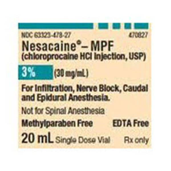 Nesacaine MPF Injection 3% Preservative Free SDV 20mL 25/Package