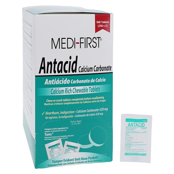 Medi-First Antacid Chewable Tablets 420mg Unit Dose Pack 250X2/Bx