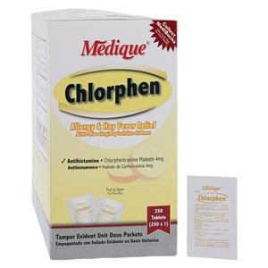 Chlorphen Allergy Oral Tablets 4mg Unit Dose Packet 250x1/Bx, 12 BX/CA