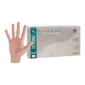 VitalGard PVC Vinyl Coated Exam Gloves Medium Clear Non-Sterile, 10 BX/CA