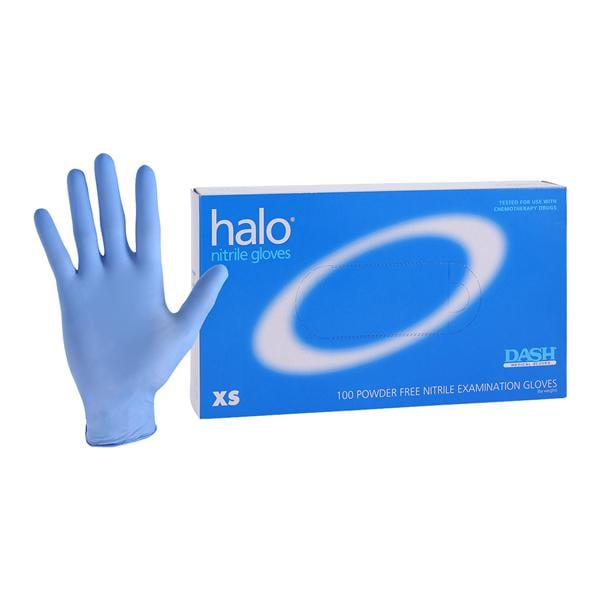 Halo Nitrile Exam Gloves X-Small Dark Blue Non-Sterile, 10 BX/CA