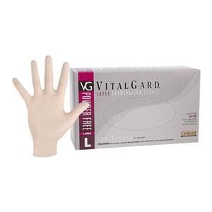 VitalGard Latex Exam Gloves Large Natural Non-Sterile, 10 BX/CA