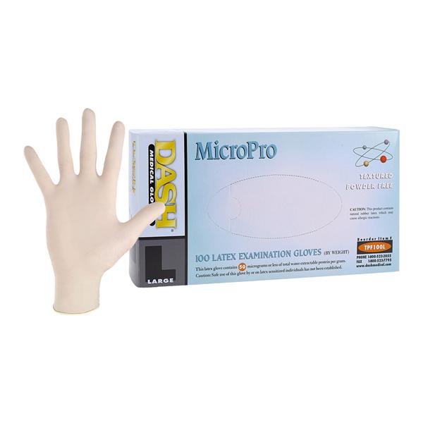 Micropro Latex Exam Gloves Large Natural Non-Sterile