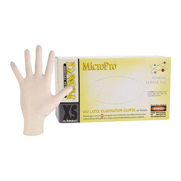 Micropro Latex Exam Gloves X-Small Natural Non-Sterile, 10 BX/CA