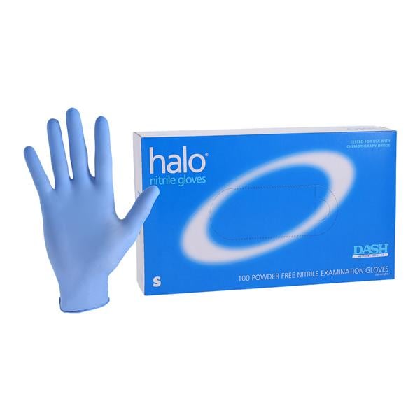 Halo Nitrile Exam Gloves Small Dark Blue Non-Sterile, 10 BX/CA