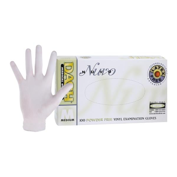 Nuvo Vinyl Exam Gloves Medium Opaque White Non-Sterile, 10 BX/CA