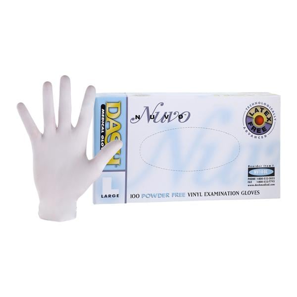 Nuvo Vinyl Exam Gloves Large Opaque White Non-Sterile, 10 BX/CA