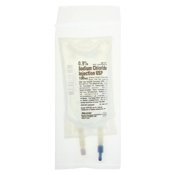 IV Injection Solution Sodium Chloride 0.9% 100mL Viaflex Plastic Container Ea