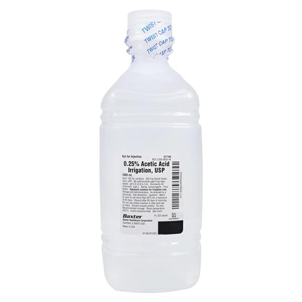 Irrigation Solution Acetic Acid 0.25% 1000mL Plastic Pour Bottle Ea