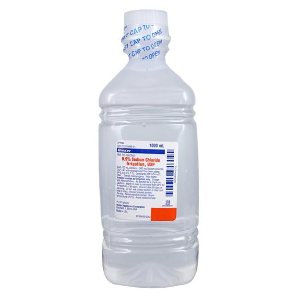 Irrigation Solution Sodium Chloride 0.9% 1000mL Plastic Pour Bottle EA, 12 EA/CA