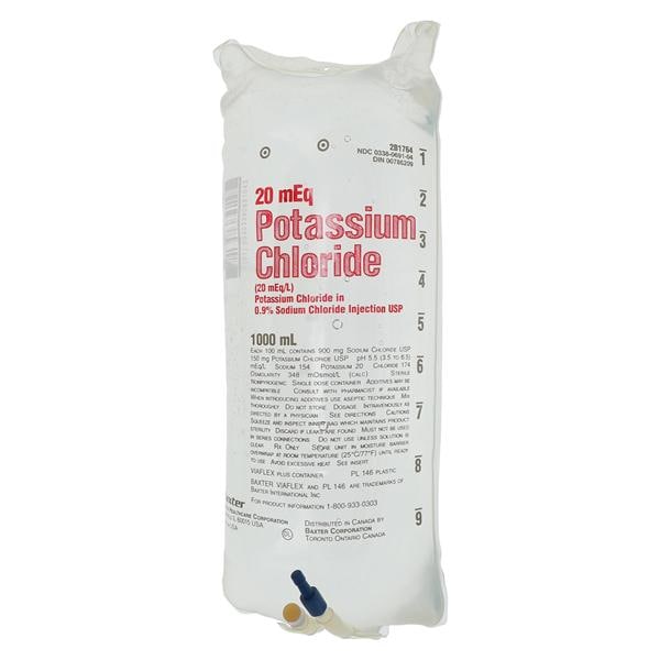 Potassium Chloride Injection Bag 1000mL 14/Ca