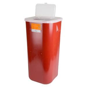 Sharps Container 16gal Red/Black 13-1/2x25-1/2x13-3/4" Horizontal Drop Plypro Ea