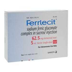 Ferrlecit Injection 62.5mg SDV 5mL 10/Package