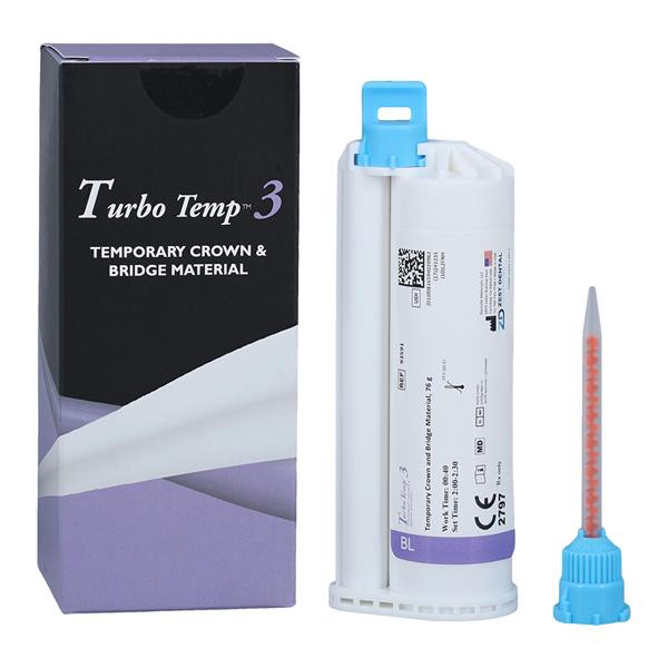 Turbo Temp 3 Temporary Material 76 Gm Bleach White Cartridge Refill Package