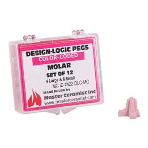 Design Logic Color-Coded Pegs Firing Tray Accessory Molar 12/Pk