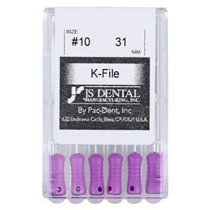 Hand K-File 31 mm Size 10 Stainless Steel Purple 6/Pk