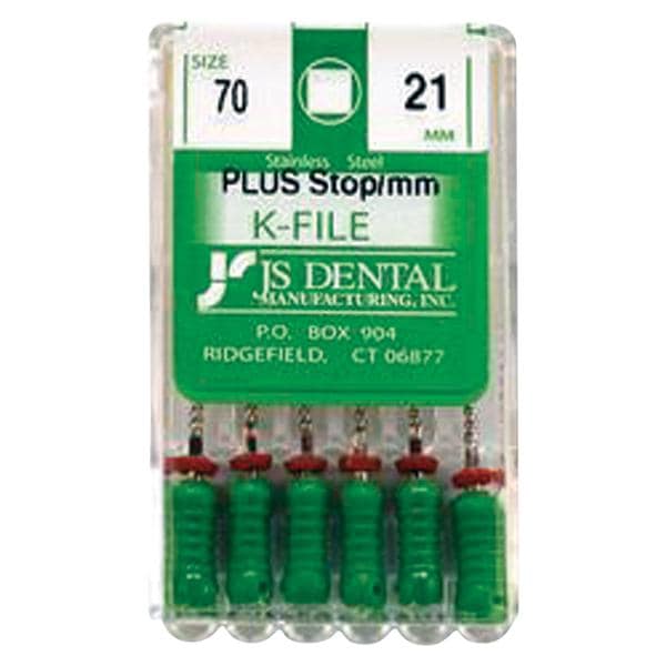 Hand K-File Plus 21 mm Size 70 Stainless Steel Green 6/Bx