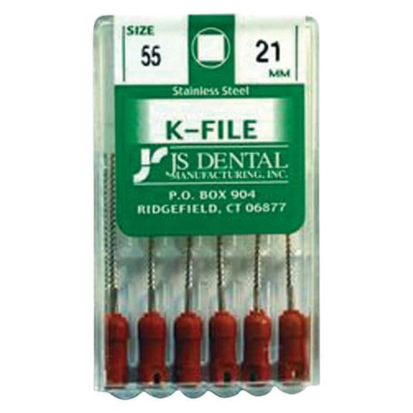 K-File 21 mm Size 55 Stainless Steel Red 0.02 6/Pk