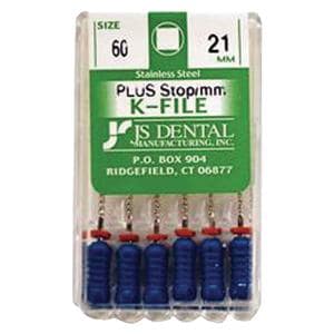 Hand K-File Plus 21 mm Size 60 Stainless Steel Blue 6/Bx