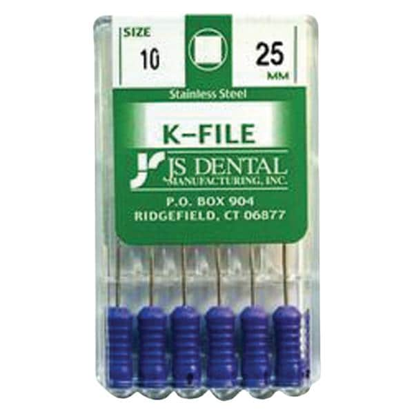 K-File 25 mm Size 10 Stainless Steel 6/Pk