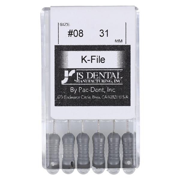 Hand K-File 31 mm Size 8 Stainless Steel Grey 0.02 6/Pk