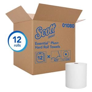 Kleenex Hard Towel Roll Disposable Paper 8 in x 425 Feet White 12/Ca