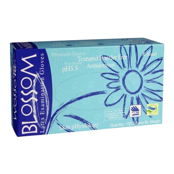 Blossom Exam Gloves Small Blue Non-Sterile