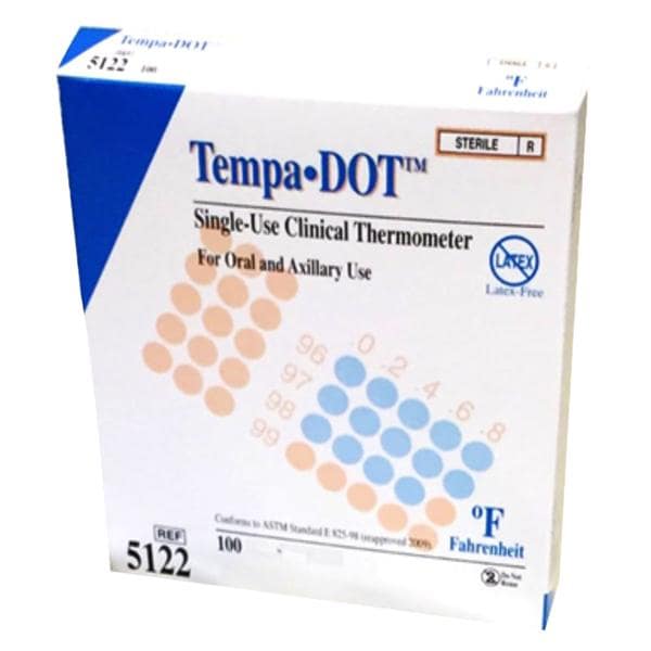 Tempa-DOT Thermometer Disposable 100/Bx, 20 BX/CA