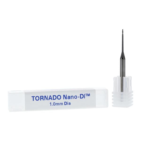 TORNADO Nano-Di Dia 2 Flt Bl End Mill Br Rlnd DWX-4,DWX-50, 51D, 52DC 1mm Ea