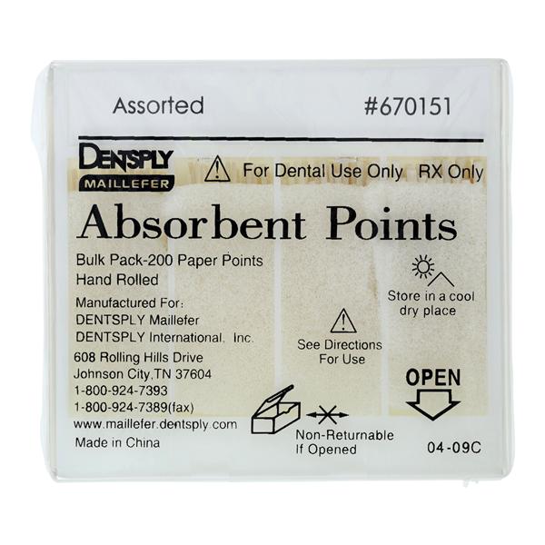 Absorbent Points Assorted 200/Bx