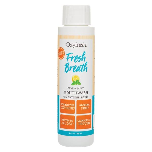 Oxyfresh Fresh Breath Lemon Mint Mouthwash 3 oz Bottle 12/Ca