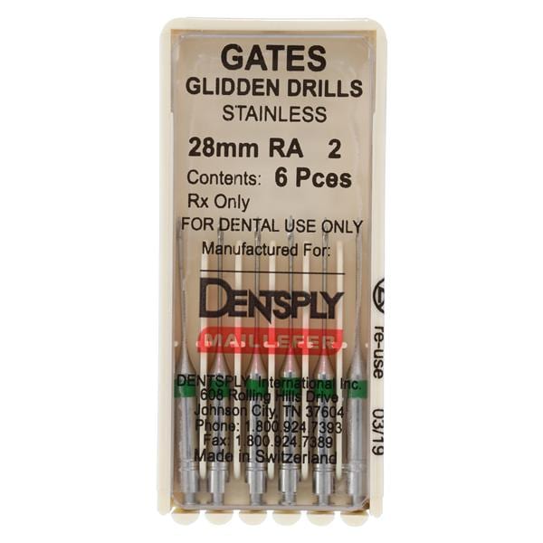 Gates Glidden Drill 28 mm Size 2 6/Pk