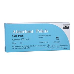 Absorbent Points Size 20 0.04 Yellow 180/Bx