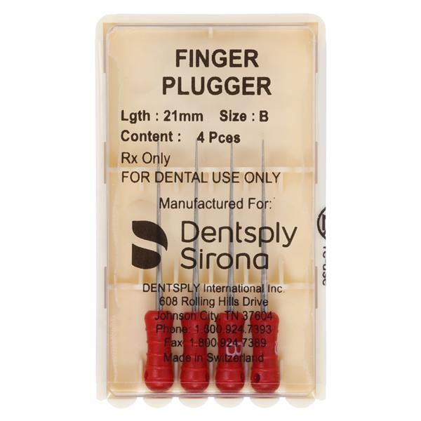 Finger Plugger 21 mm B Red Conical 4/Bx