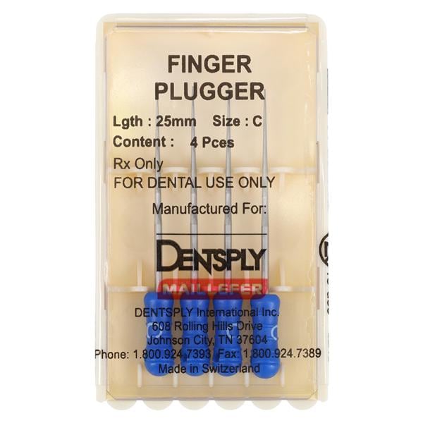 Finger Plugger 25 mm C Blue Conical 4/Bx