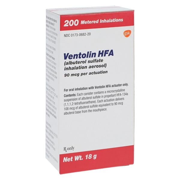 Ventolin Inhalation Aerosol Inhaler 18gm Each